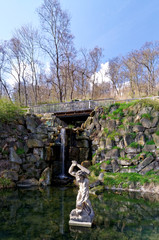 Statue of man in the lake