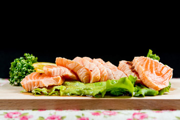 Salmon Tataki Japanese food salmon fillet