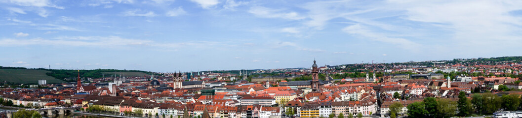 Naklejka na ściany i meble Stadtlandschaft Panorama von Würzburg