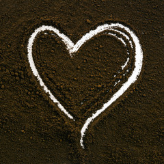 Coffee heart drawing