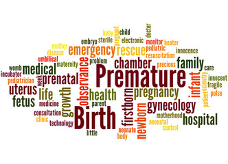 Premature birth, word cloud concept 4