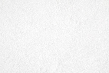 Crumpled white mulberry paper textured background, detail closed up