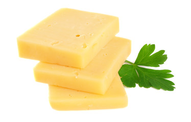 piece of cheese isolated on white background