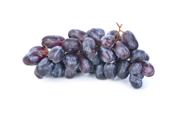 Black grapes isolated on white background