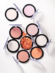 Make up glamour powder and eyeshadows palettes