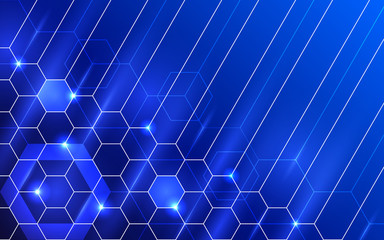 Abstract background, hexagon, blue tones, vertical pattern