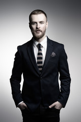 serious man in a suit