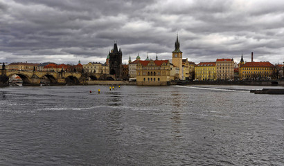 Fototapeta premium Town flooded with the water