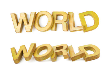 Word made of wooden letters isolated