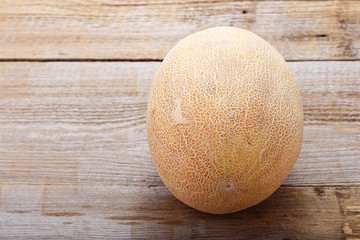 whole ripe melon on the table