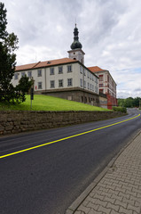 Obraz premium Monumental tower on roof of the hotel