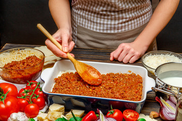 Preparation of homemade lasagna