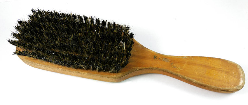 OLD Wooden Brush isolated white Background