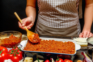 Preparation of homemade lasagna