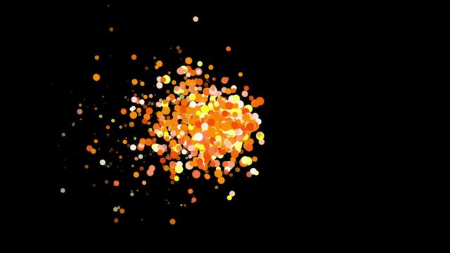 4k Abstract explosions particle,bubble dust blister fireworks dots background.