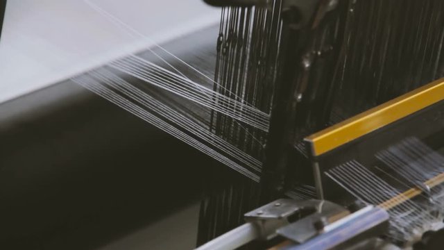 Manufacture Industrial Textiles Production Line with Automatic Weavers in a Factory