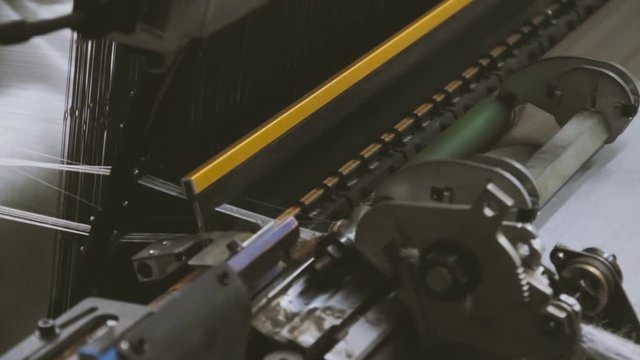 Manufacture Industrial Textiles Production Line with Automatic Weavers in a Factory