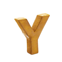 Single sawn wooden letter isolated