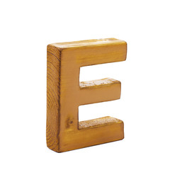 Single sawn wooden letter isolated