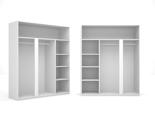 Wardrobe Isolated on White Background, 3D rendering
