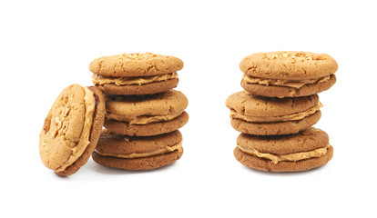 Peanut butter homemade cookie isolated