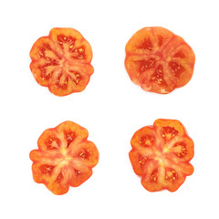 Ripe red beef tomato isolated