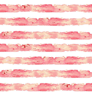 Stripes. Watercolor seamless pattern.