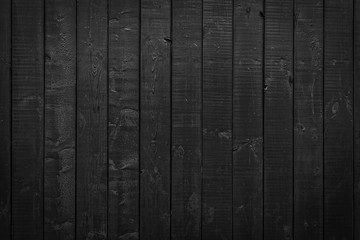 Black  painted  planks. Texture of wood.