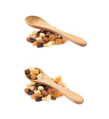 Nuts and dried fruits mix isolated