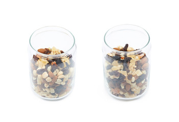 Jar of nuts and dried fruits