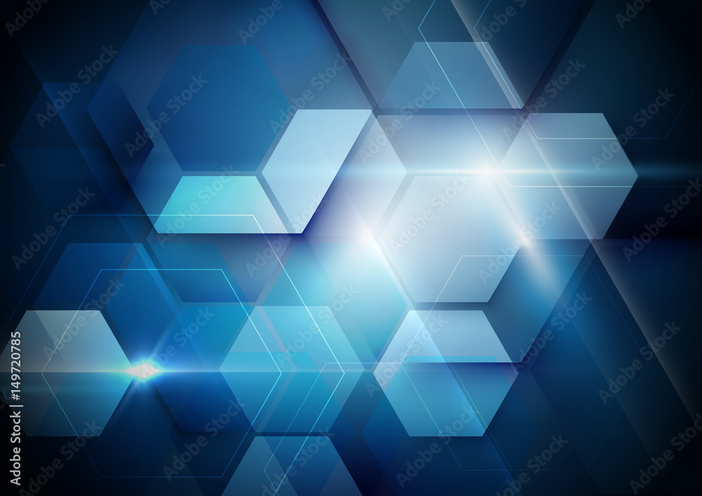 Poster blue abstract technology digital hi tech concept background. space for your text