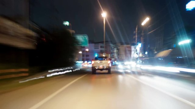 Traffic at night time lapse
