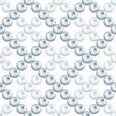 Seamless pattern with pearls. Watercolor illustration. Jewelry background 21
