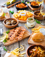 Food and drink Table, Enjoying Dinning Eating Concept