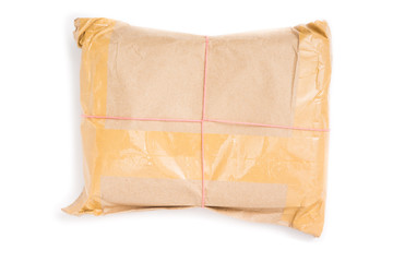 wrinkle parcel on white background