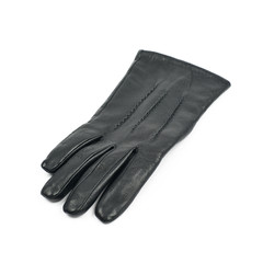 Sinlge black leather glove isolated
