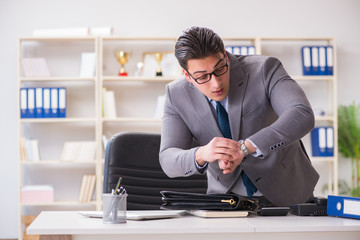 Businessman rushing in the office