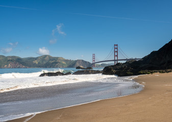 Marin Headlands and Golden Gate Bridge from Baker Beach