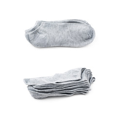 Pile of a low-cut socks isolated