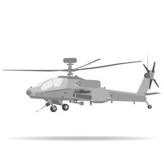Fototapeta na wymiar Vector image of military combat helicopter on a white background