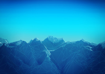 wireframe mountains background 3d rendering