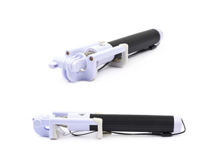 Folded selfie stick isolated