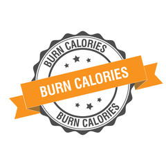 Burn calories stamp illustration