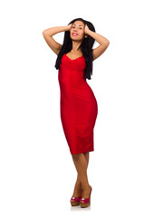 Nice woman model isolated on the white background