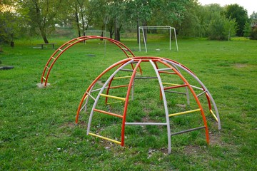 Monkey bars on a playground