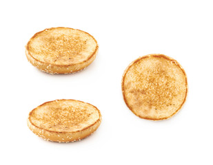 Single burger bun isolated