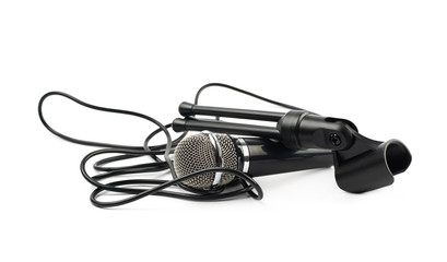 Microphone and a rack stand isolated