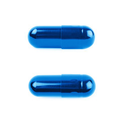 Single softgel capsule pill isolated