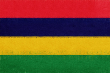 Flag of Mauritius with a grunge look.