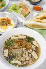 vietnamese noodles. on white background. Food Thailand